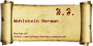 Wohlstein Herman névjegykártya